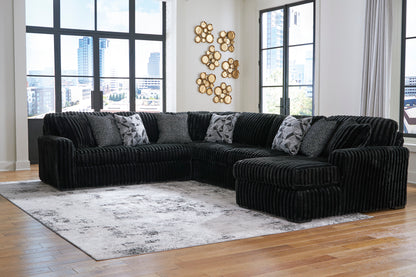 Ashley Midnight-Madness 4-Piece Sectional with Chaise