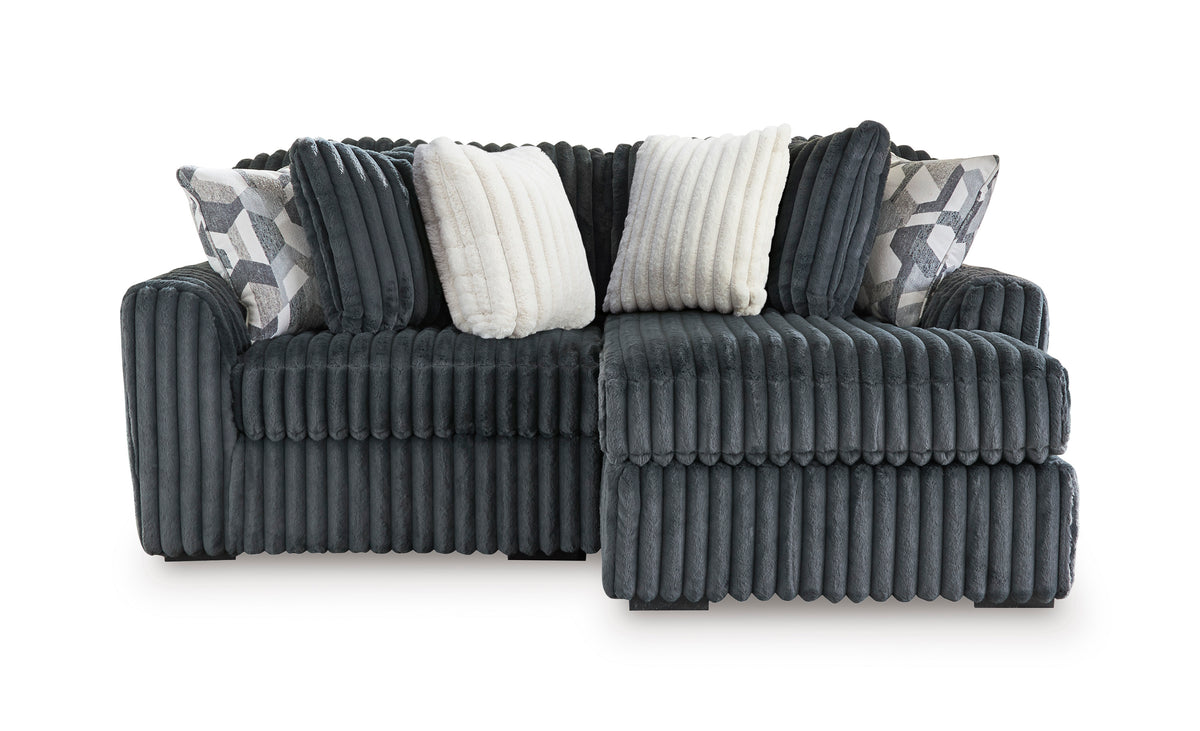 Ashley Midnight-Madness 2-Piece Sectional with Chaise Gunmetal Right-Facing