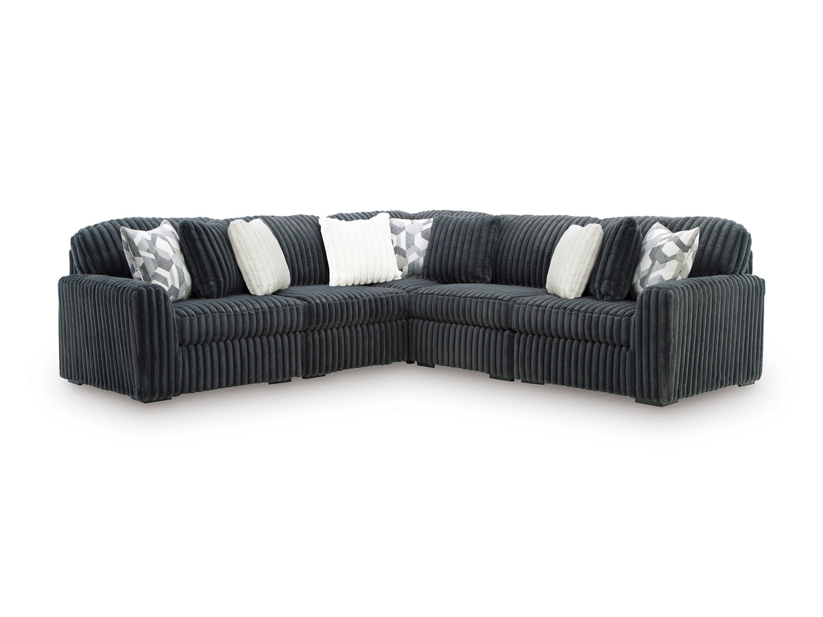 Ashley Midnight-Madness 5-Piece Sectional Gunmetal