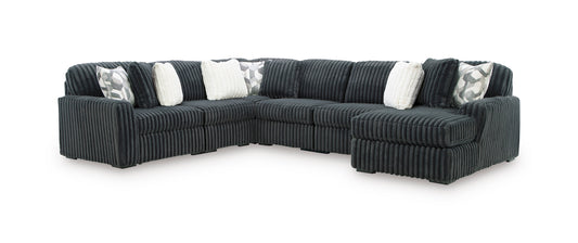 Ashley Midnight-Madness 6-Piece Sectional with Chaise Gunmetal Right-Facing - alternate view