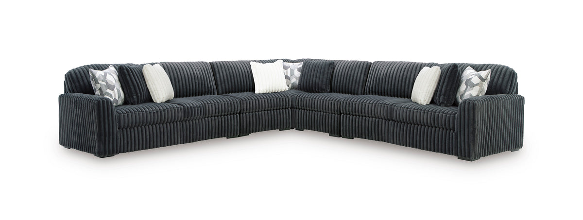 Ashley Midnight-Madness 5-Piece Sofa Sectional Gunmetal
