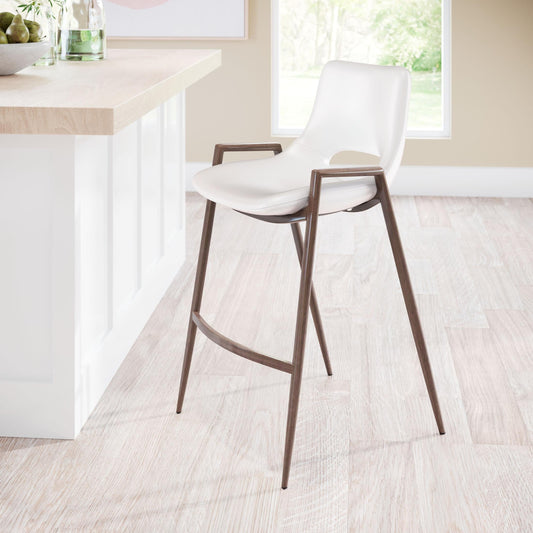 Desi Counter Stool (Set of 2) White & Walnut - alternate view