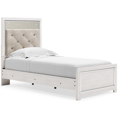 Altyra Twin Panel Bed with Upholstered Headboard
