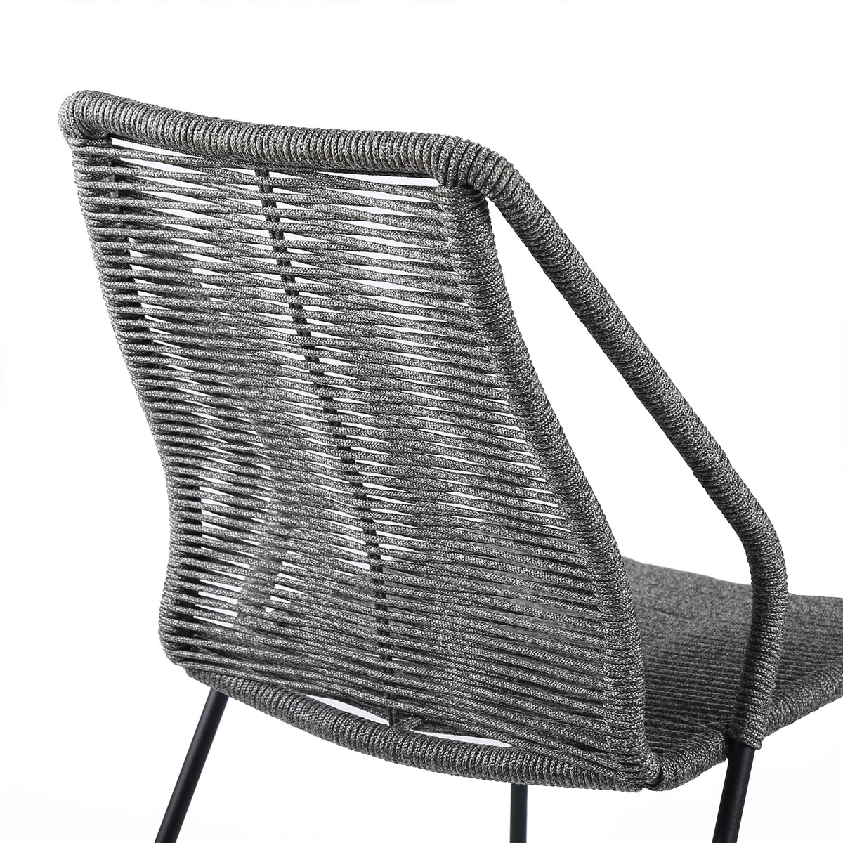 Clip Indoor Outdoor Stackable Steel Dining Chair with Rope