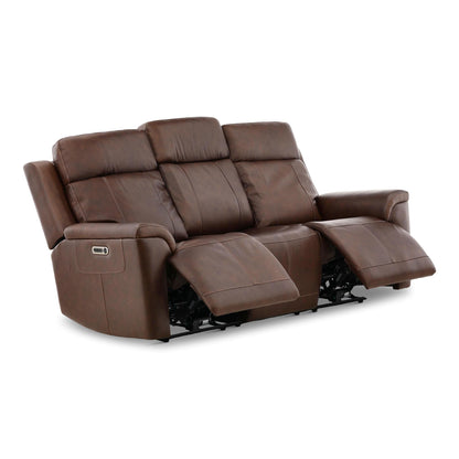 Flexsteel Adrian Leather Power Sofa with Drop Down Table