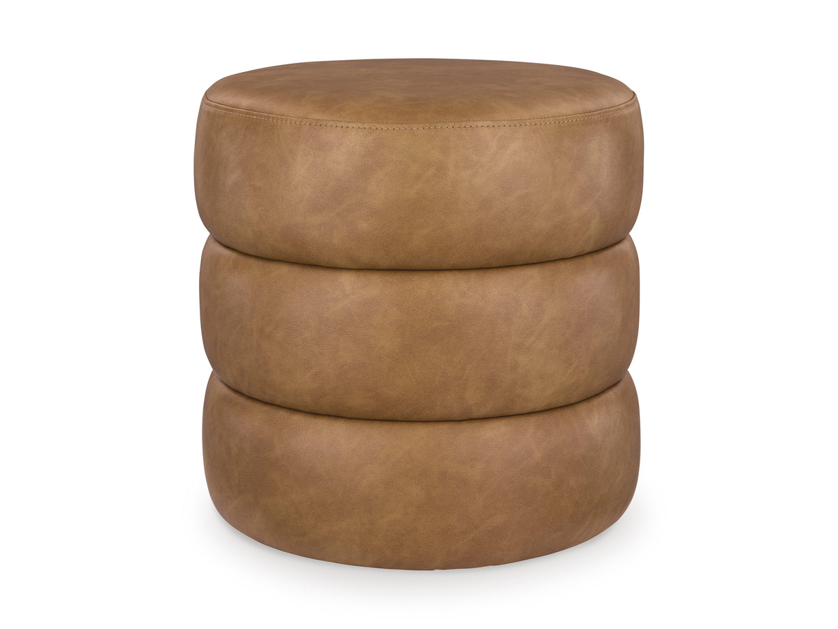 Ashley Ummi Swivel Accent Ottoman Caramel