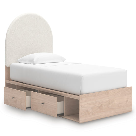Shapella Upholstered Panel Bed with Double Storage Twin