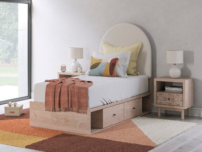 Shapella Upholstered Panel Bed with Double Storage