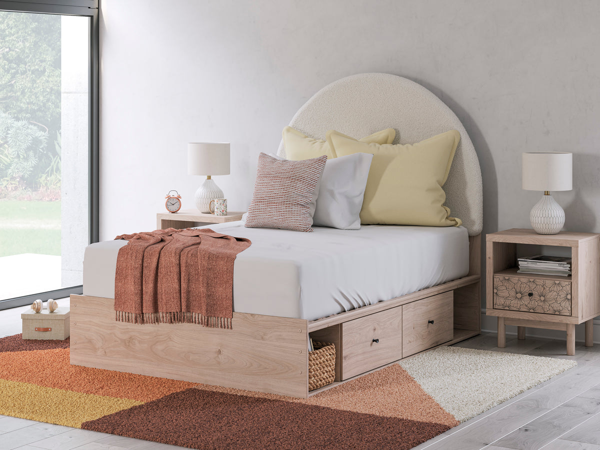 Shapella Upholstered Panel Bed with Storage