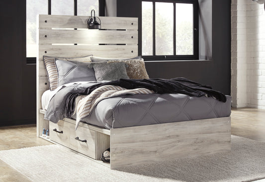 Cambeck Full Panel Bed with 2 Storage Drawers and 2 Cubbies - alternate view