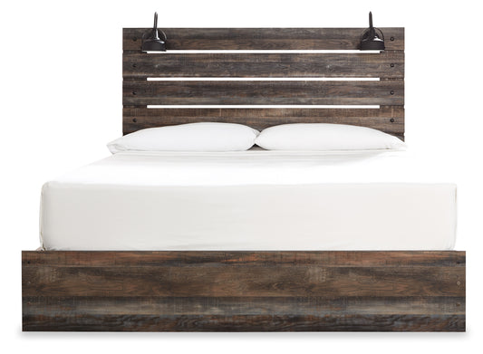 Drystan King Panel Bed with 4 Storage Drawers and 4 Cubbies - alternate view