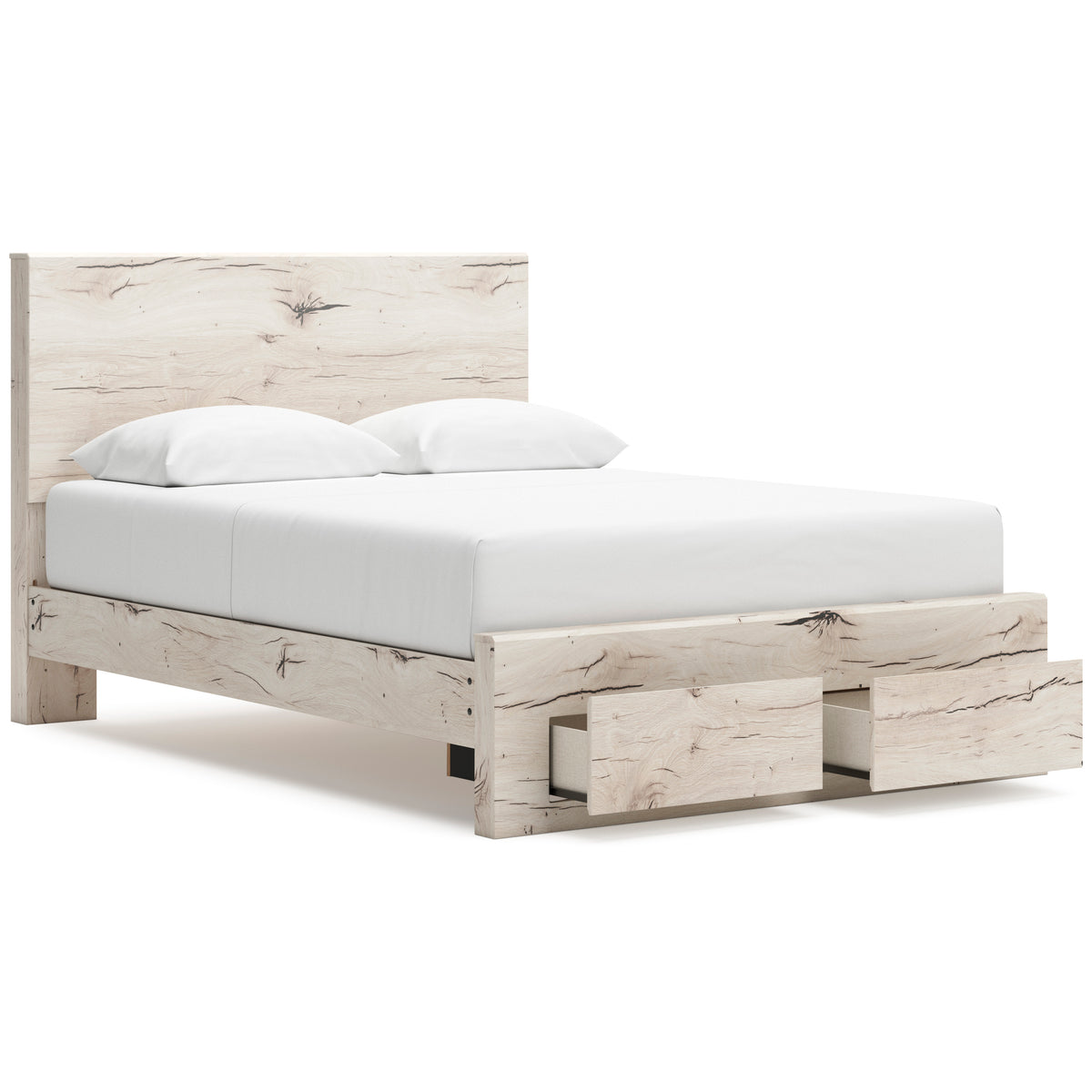 Ashley Lawroy Panel Two Drawer Storage Bed Queen