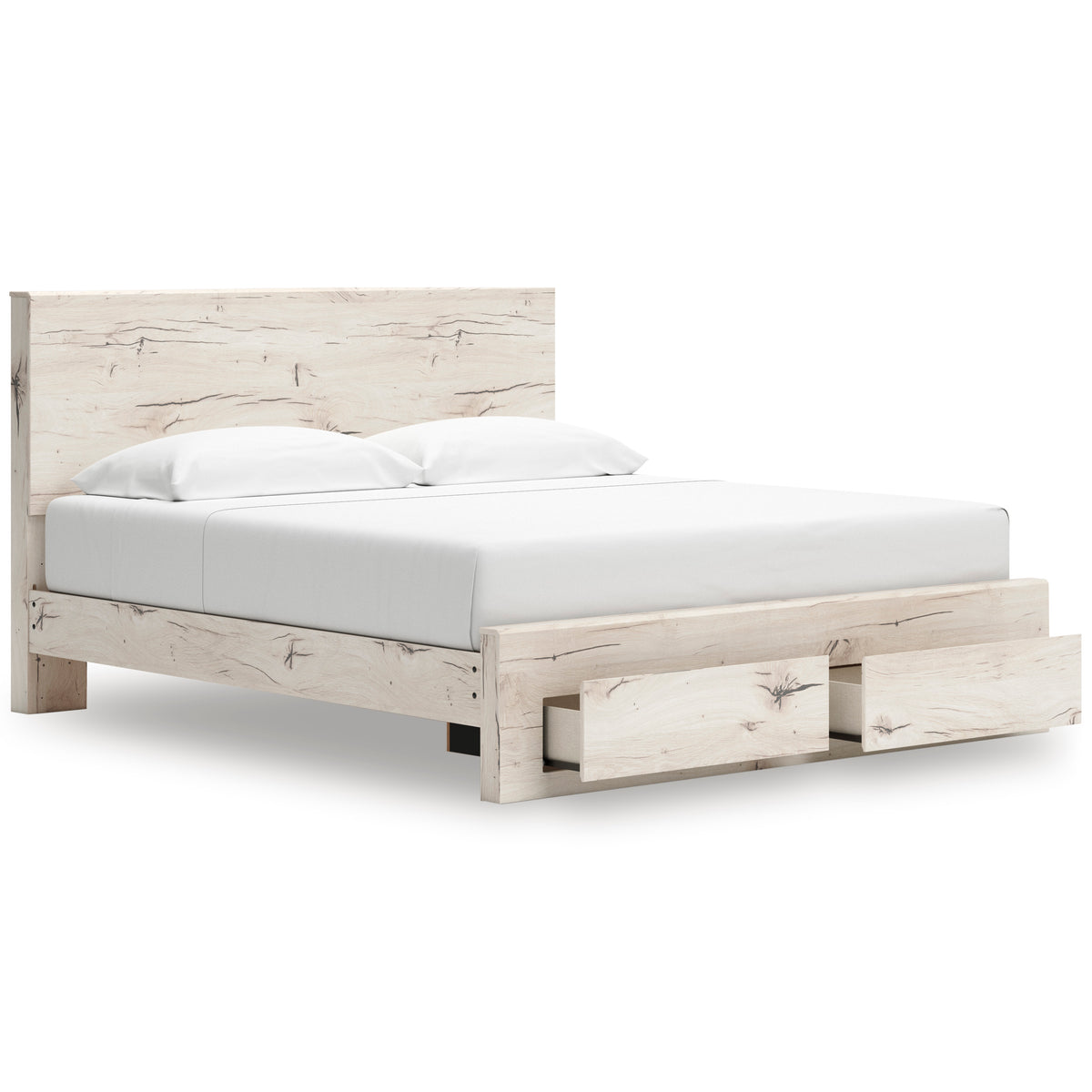 Ashley Lawroy Panel Two Drawer Storage Bed King