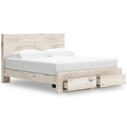 Ashley Lawroy Panel Two Drawer Storage Bed King