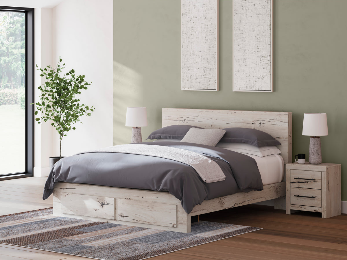 Ashley Lawroy Panel Two Drawer Storage Bed