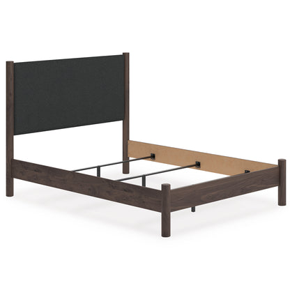 Cadmori Upholstered Panel Headboard Queen Brown