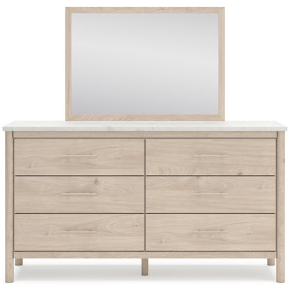 Cadmori Dresser and Mirror Natural Brown