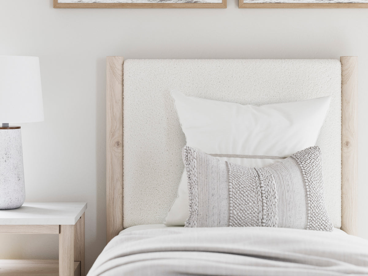 Cadmori Upholstered Panel Headboard Twin White