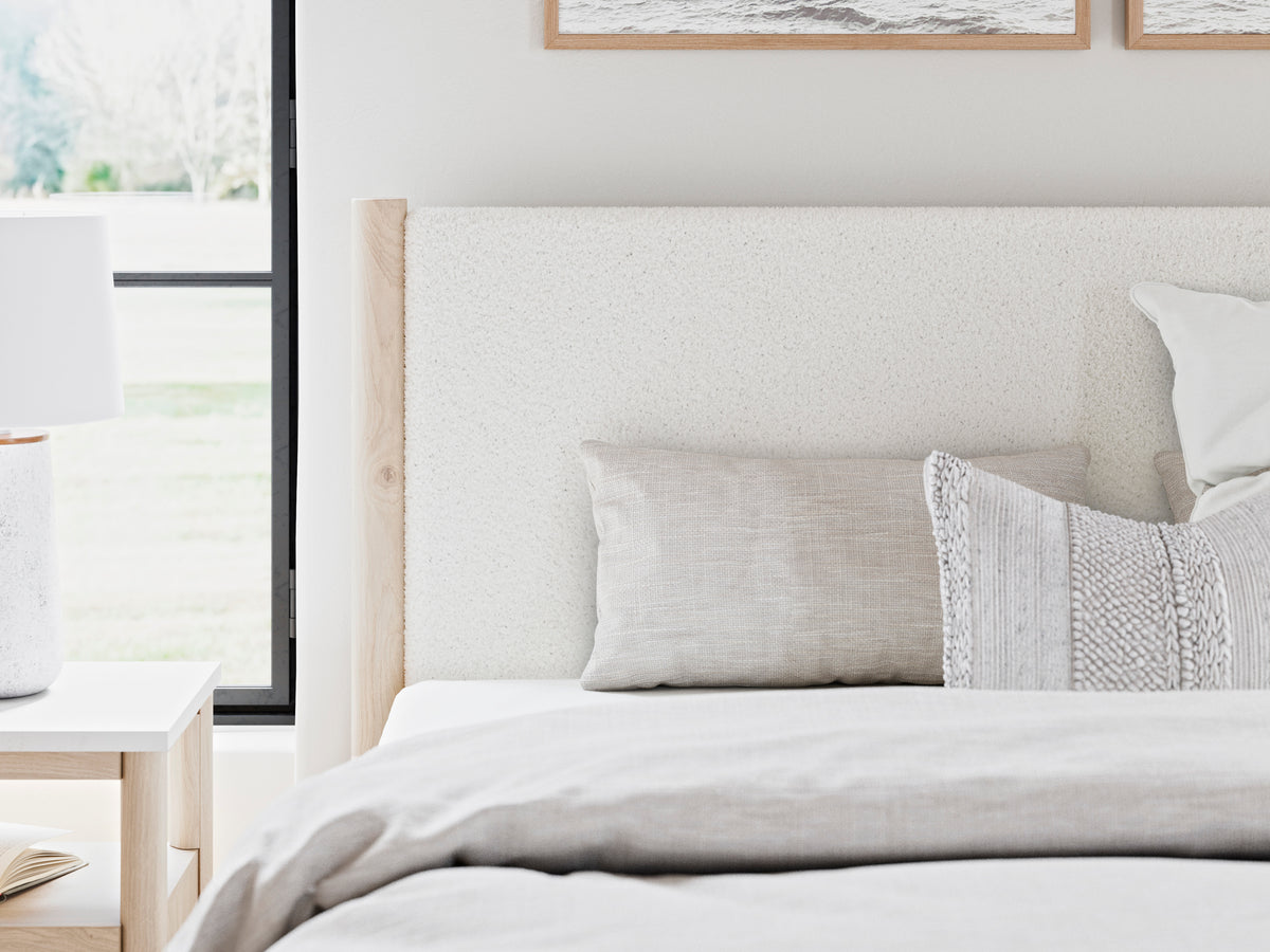 Cadmori Upholstered Panel Headboard King White