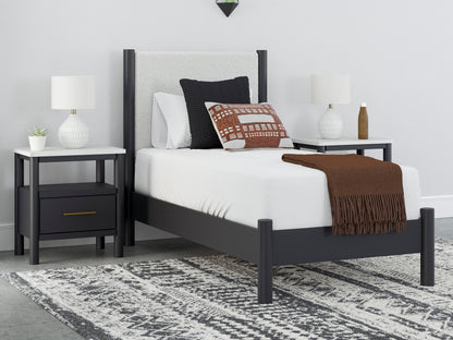 Ashley Cadmori Upholstered Panel Bed Twin Black