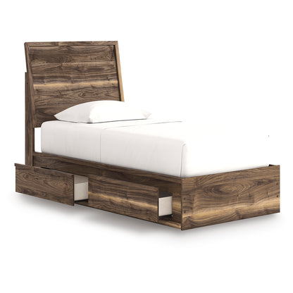 Zadilyn Panel Bed with Double Side Storage Twin