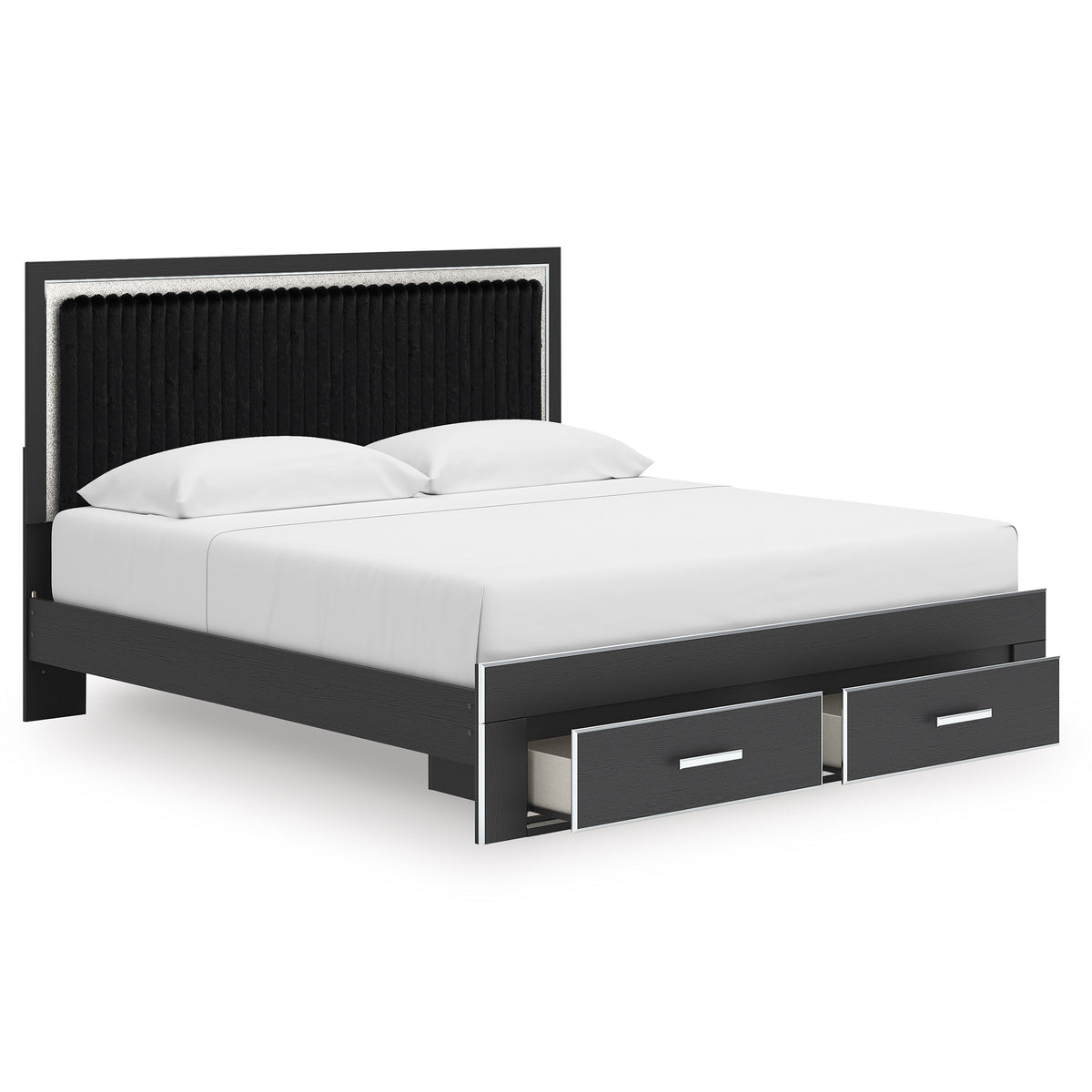Birmonton Upholstered Panel Storage Bed King Black