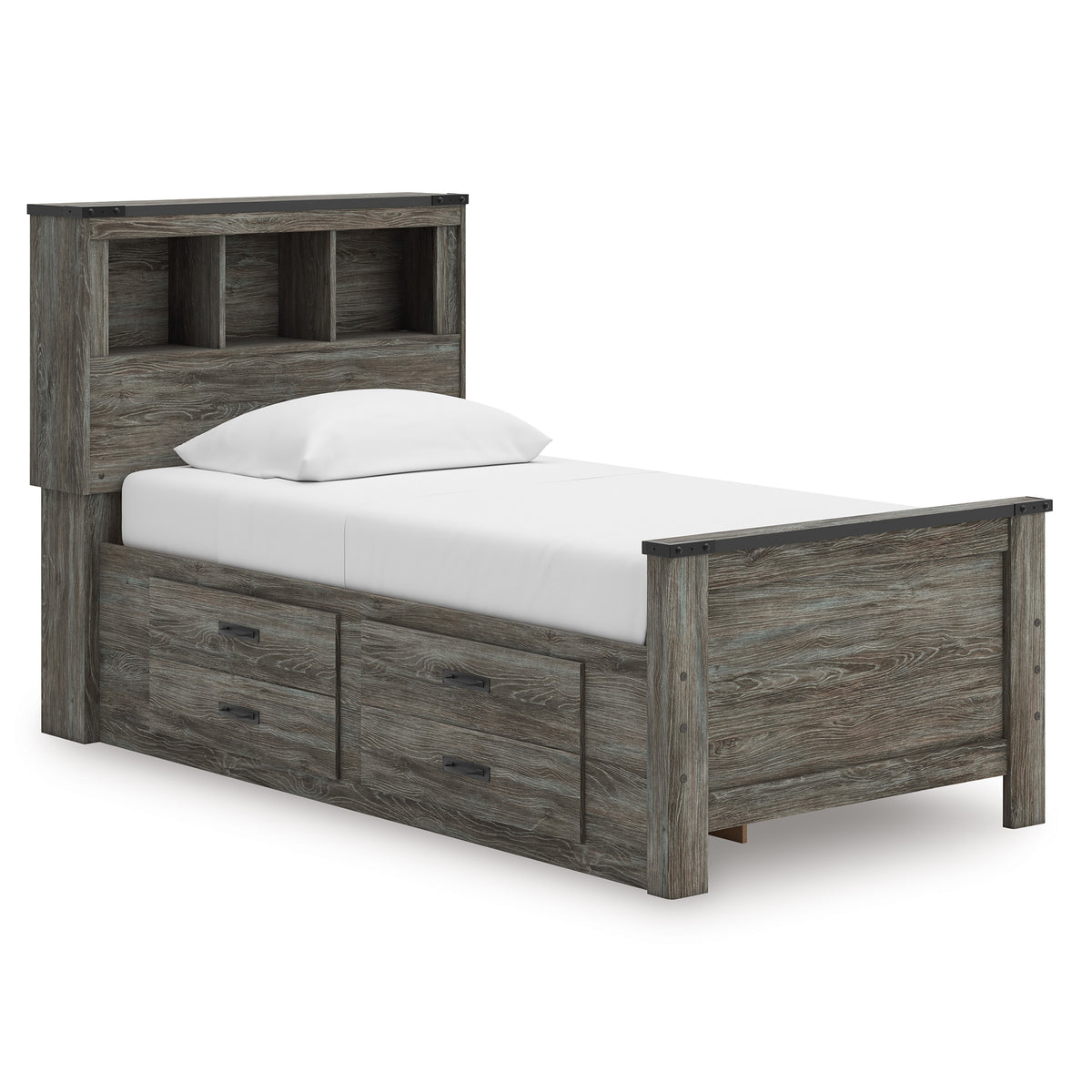 Frandern Bookcase Panel Bed with Storage