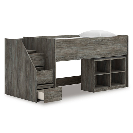 Frandern Twin Loft Bed with Bookcase Storage - alternate view