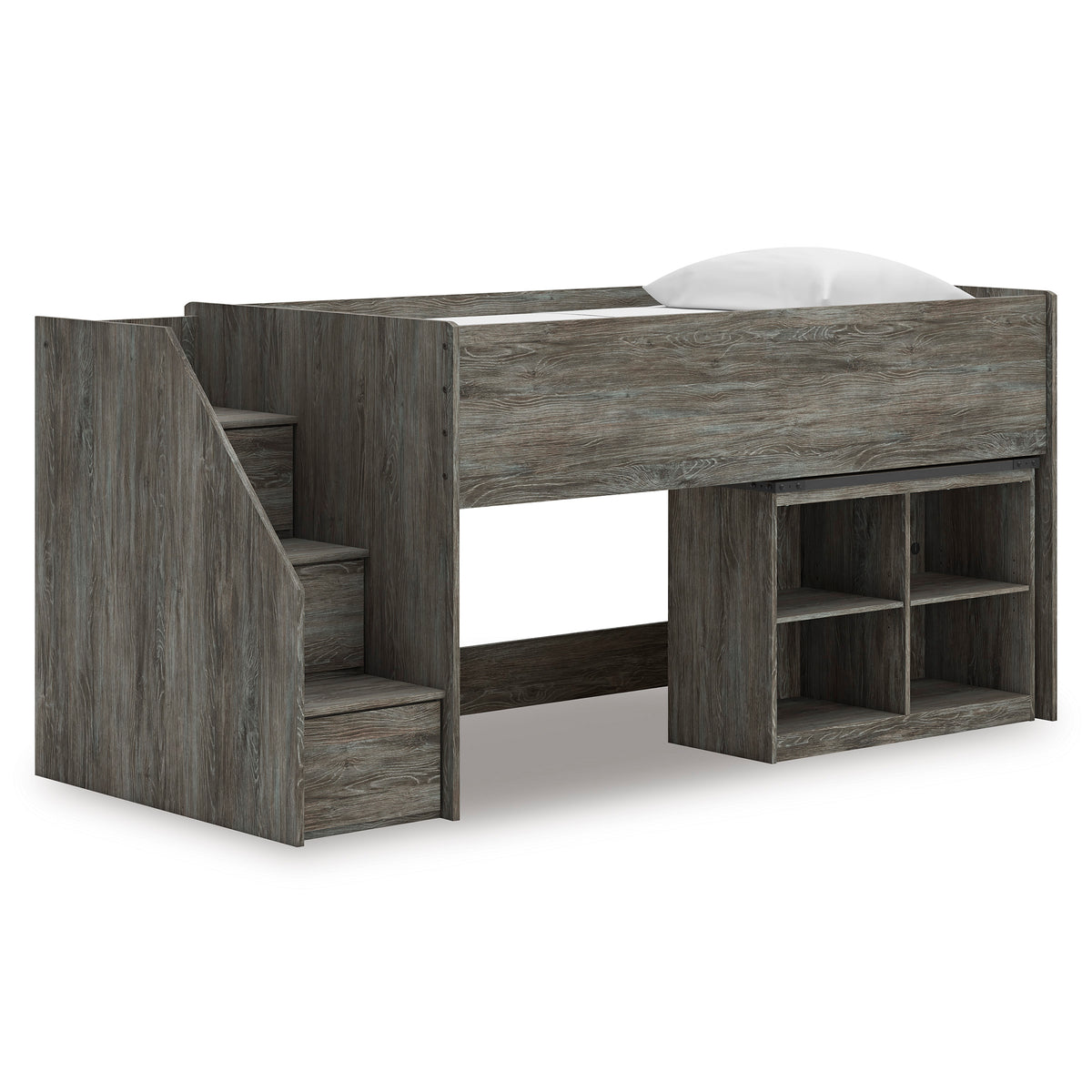 Frandern Twin Loft Bed with Bookcase Storage