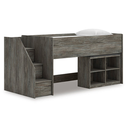 Frandern Twin Loft Bed with Bookcase Storage