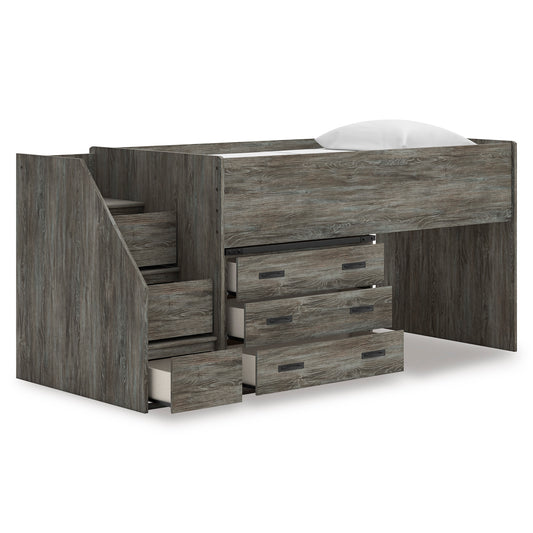 Frandern Twin Loft Bed with Drawer Storage - alternate view