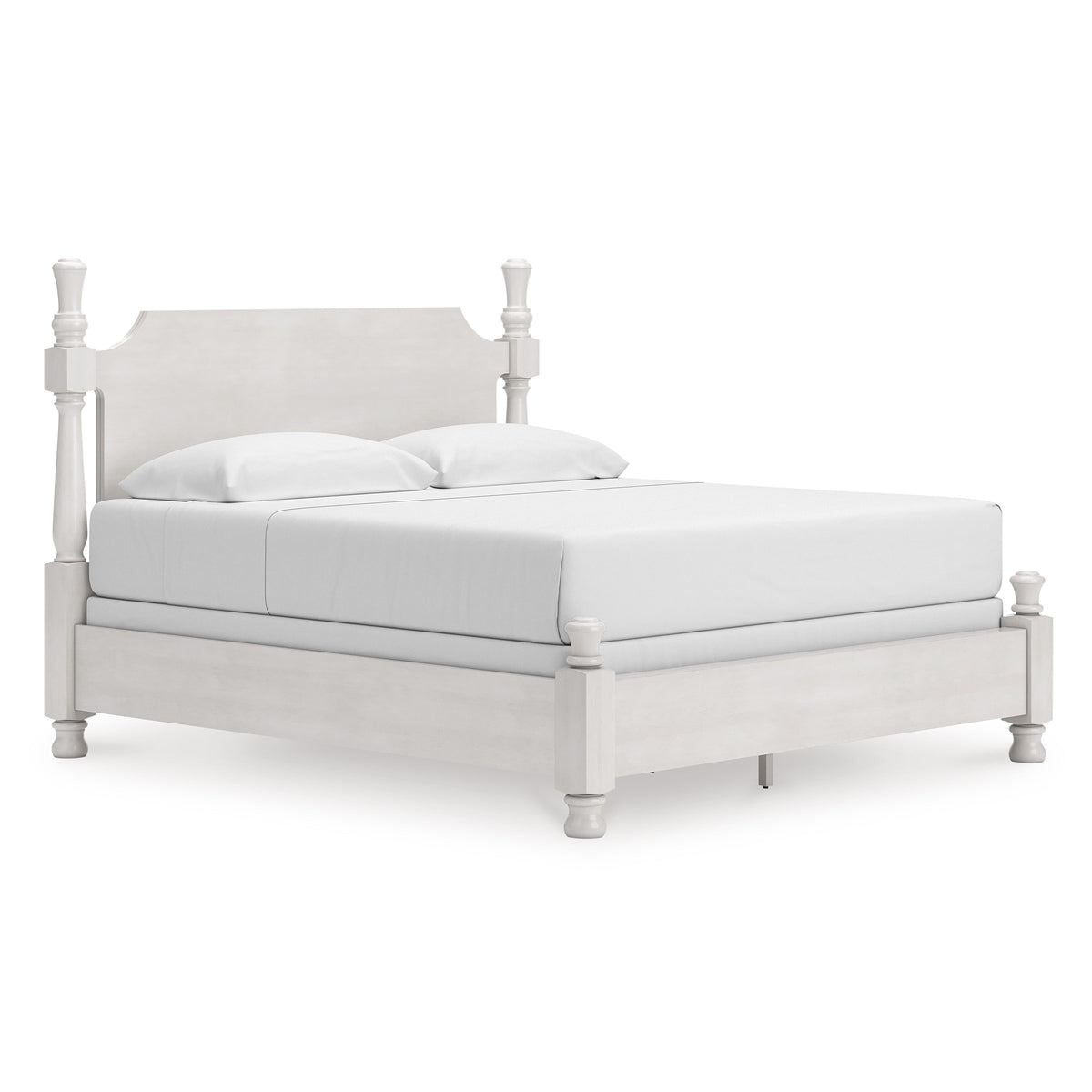 Chadworth California King Poster Bed Vintage White
