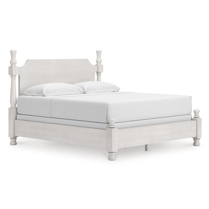 Chadworth California King Poster Bed Vintage White