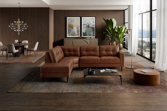 Alaric 3-Piece Left-Facing Leather Sectional - alternate view