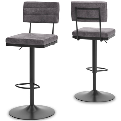 Ashley Strumford Tall Swivel Barstools (Set of 2) Dark Gray