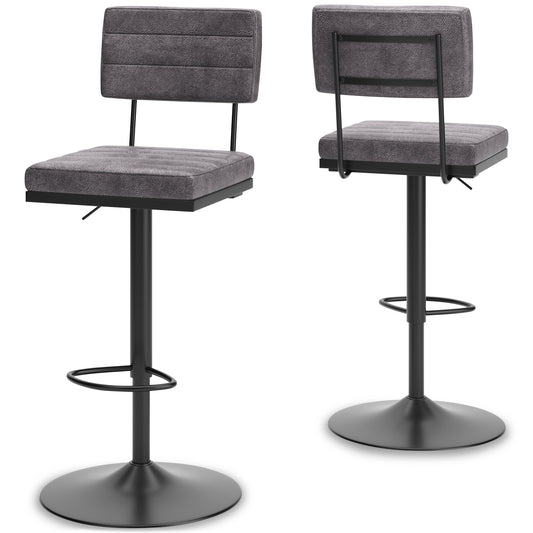 Ashley Strumford Tall Swivel Barstools (Set of 2) Dark Gray
