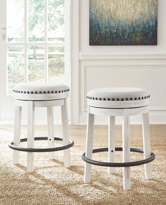 Valebeck Upholstered Counter Height Swivel Stool (Set of 2) - alternate view