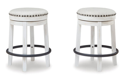 Valebeck Upholstered Counter Height Swivel Stool (Set of 2)