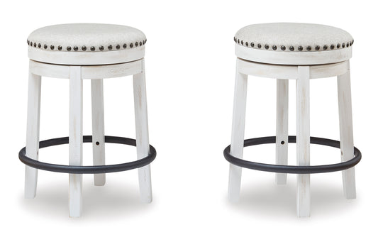 Valebeck Upholstered Counter Height Swivel Stool (Set of 2)