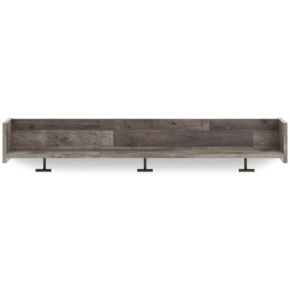 Neilsville Wall Mounted Coat Rack with Shelf and 3 Hooks Multi Gray