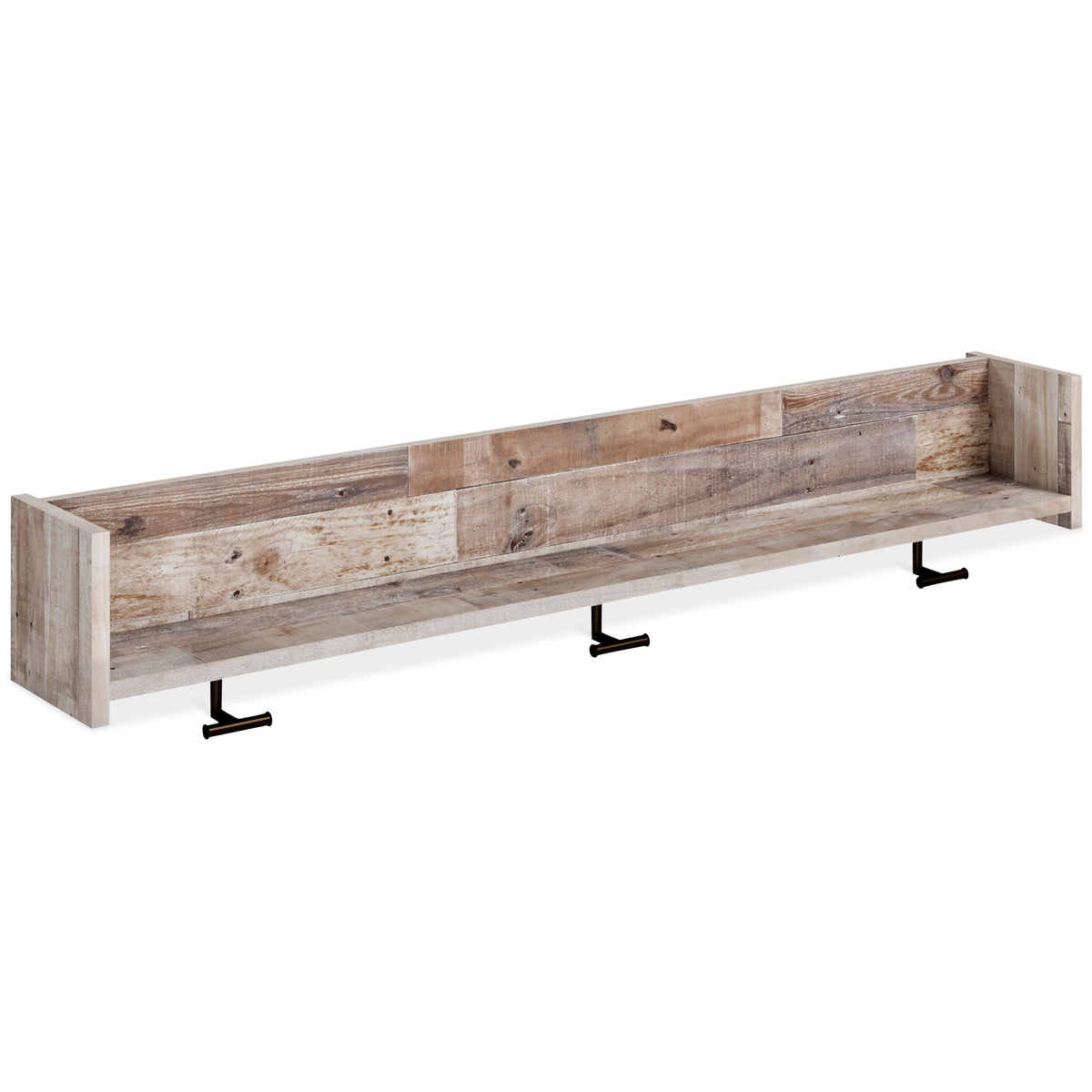 Neilsville Wall Mounted Coat Rack with Shelf and 3 Hooks Whitewash
