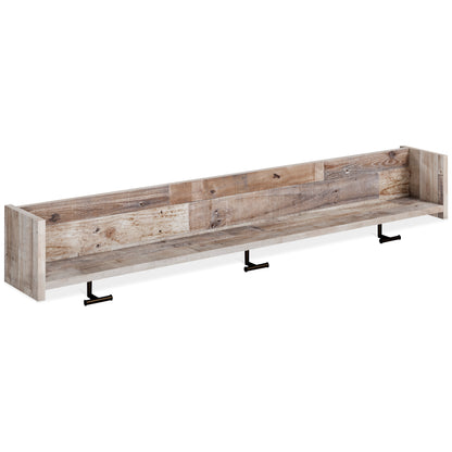 Neilsville Wall Mounted Coat Rack with Shelf and 3 Hooks Whitewash