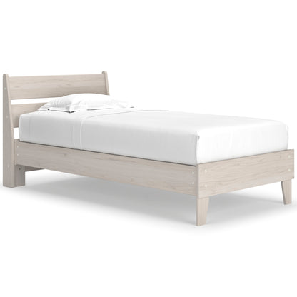Socalle Panel Platform Bed Twin Natural Brown