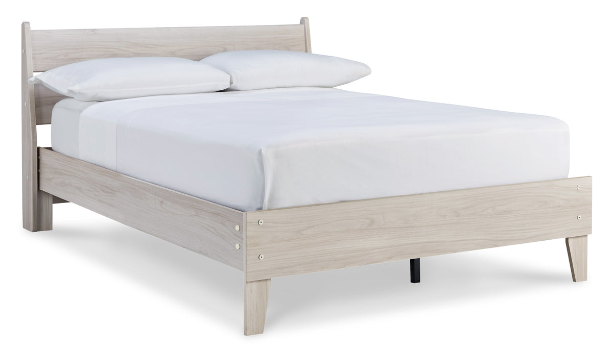 Socalle Panel Platform Bed Full Double Natural Brown