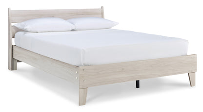 Socalle Panel Platform Bed Queen Natural Brown