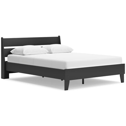 Socalle Panel Platform Bed Queen Black