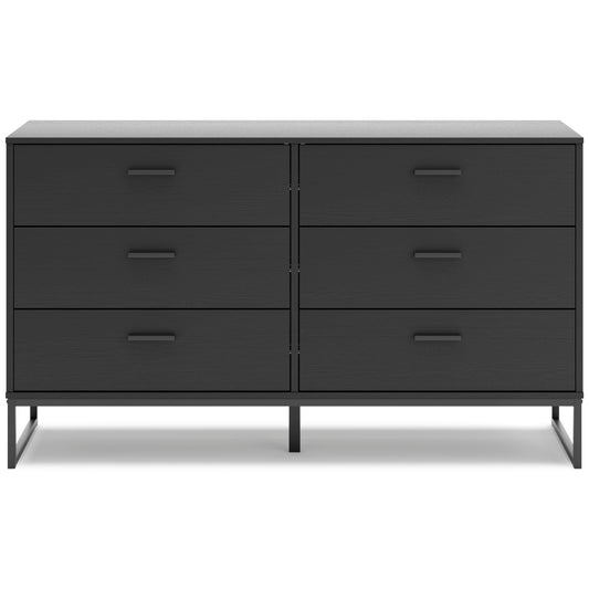 Ashley Socalle 6 Drawer Dresser Black