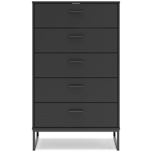 Ashley Socalle 5 Drawer Chest of Drawers Black