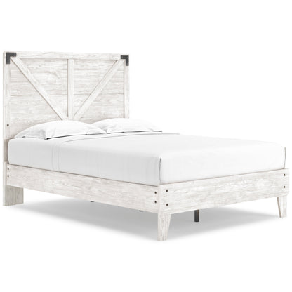 Shawburn Crossbuck Panel Platform Bed Full Double Whitewash