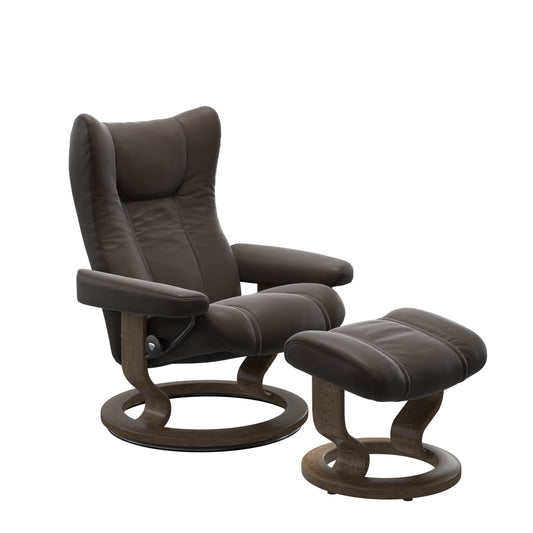 Wing Large Classic Chair and Ottoman